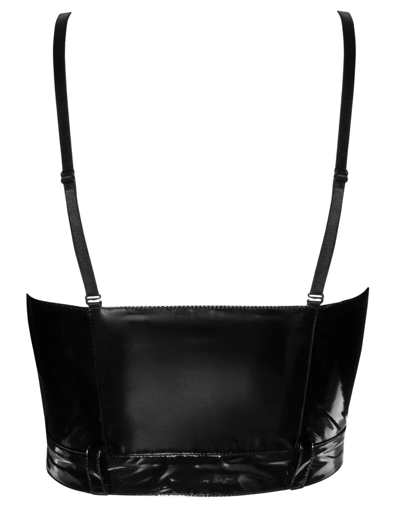 Black Level lak crop top met rits