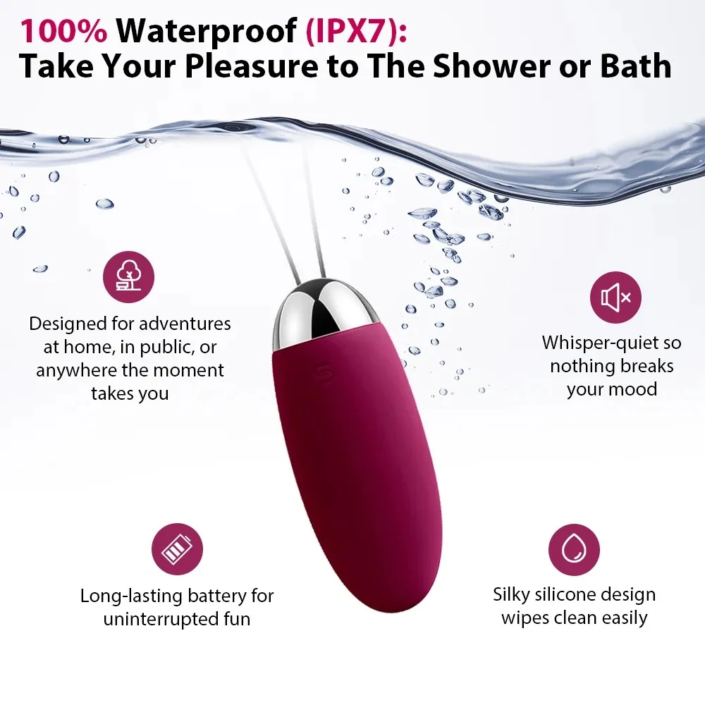 Oplaadbaar waterdicht vibro-ei met afstandsbediening