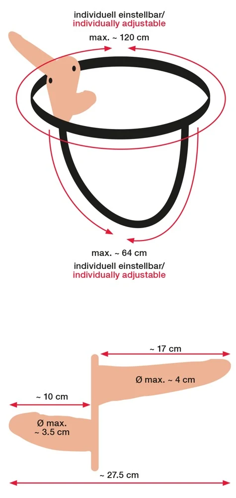 Strap-on string met dubbele vibrator en afstandsbediening