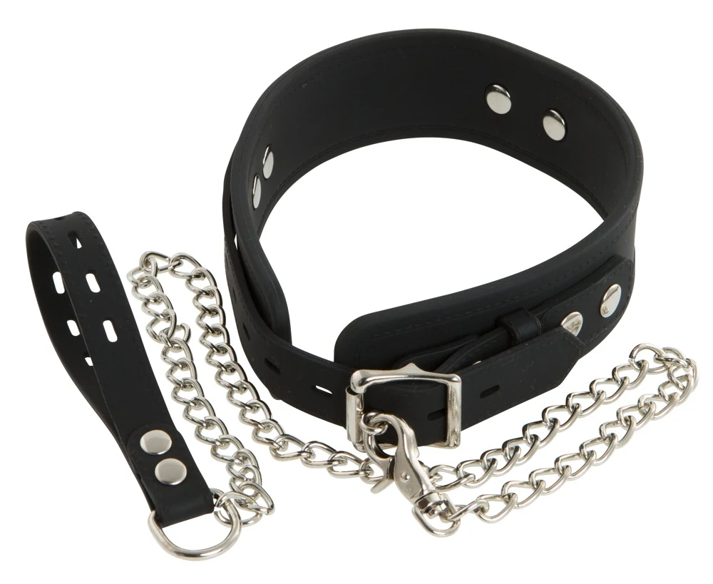 Verstelbare siliconen nekband met metalen details