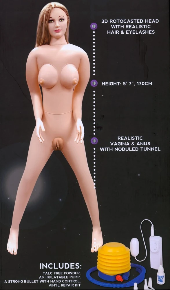 Opblaasbare liefdespop met vibrobullet 170 cm