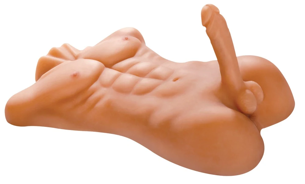 Mannelijke torso masturbator met dubbele opening