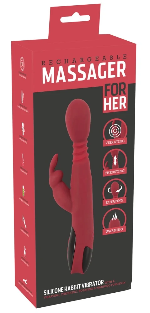 Verwarmbare rabbit vibrator rood