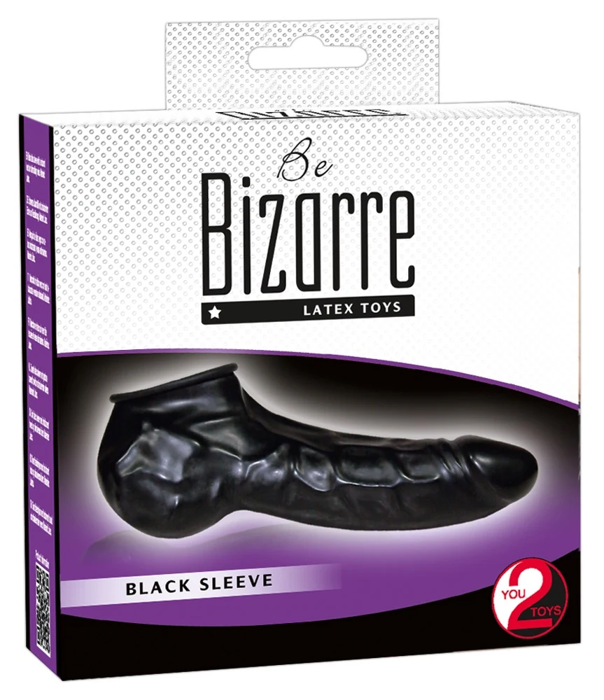 Black Sleeve latex penis- en balhuls