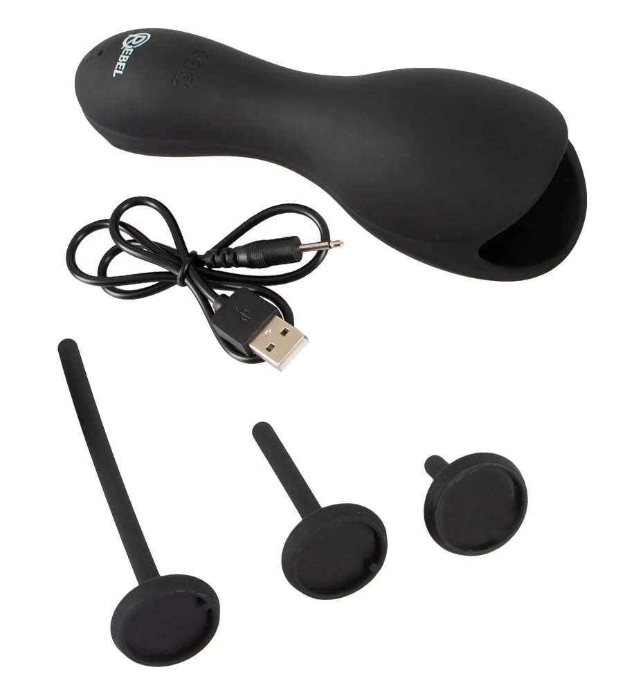 Compacte eikel vibrator met 3 dilators