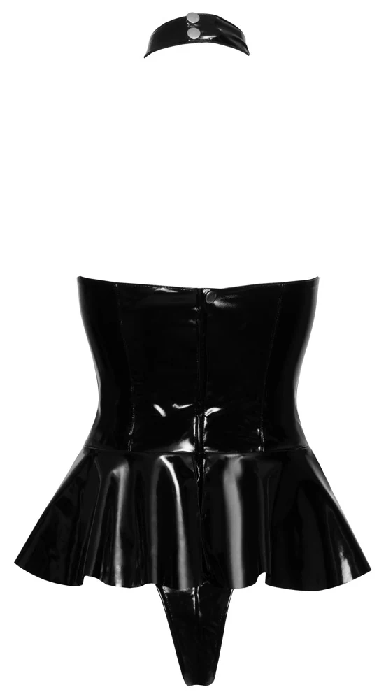 Black Level lak bodysuit met rok
