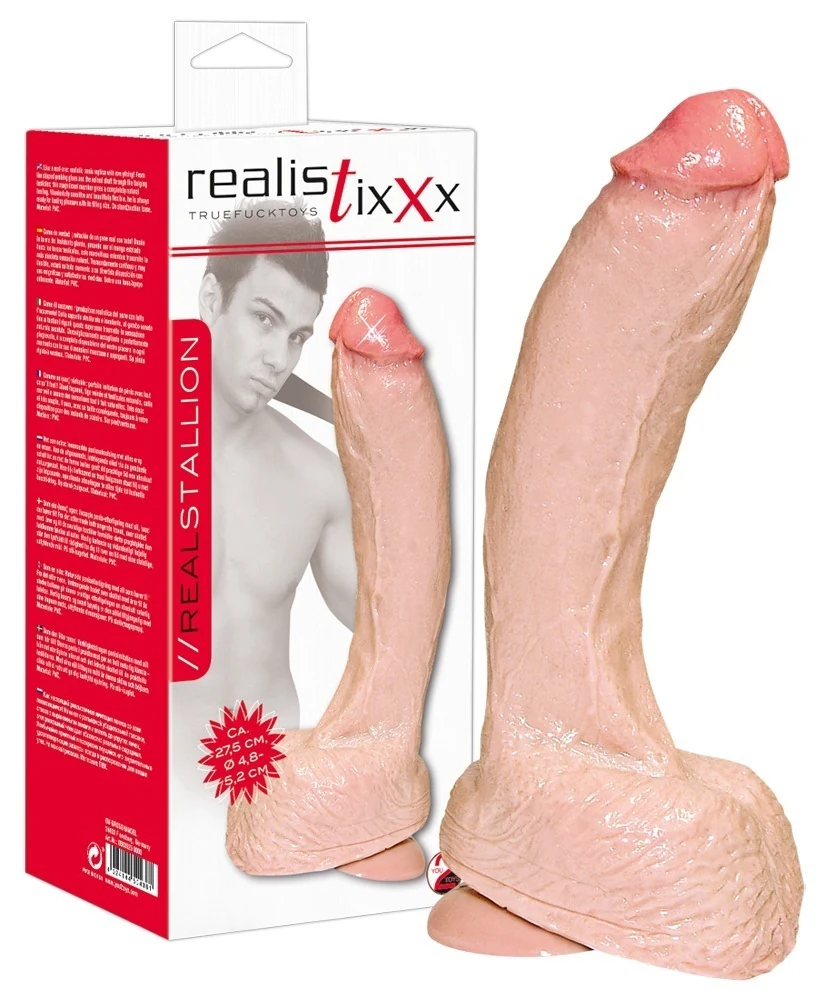 Natuurlijke dildo met zuigvoet 25,5 cm