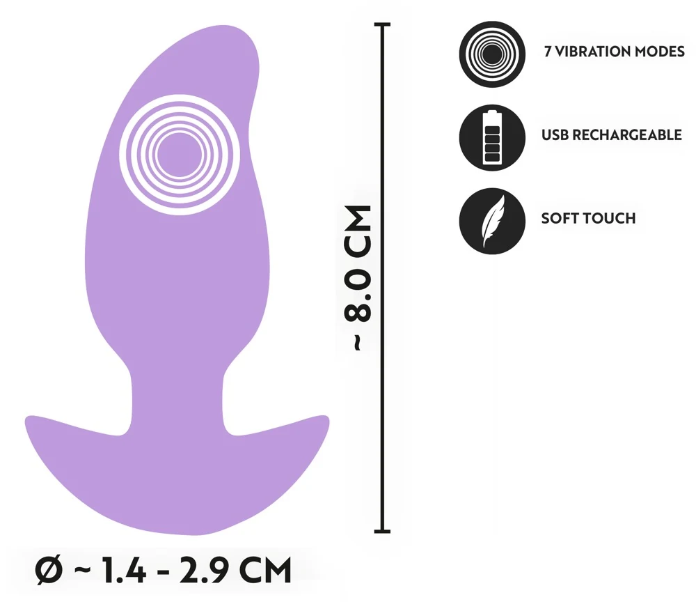 Vibrerende Mini Butt Plug Paars