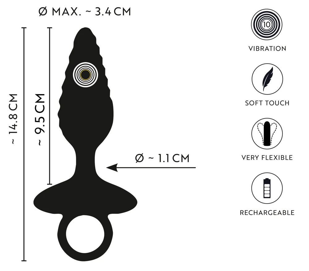 ANOS Flexible Butt Plug Twisted Design met Vibraties