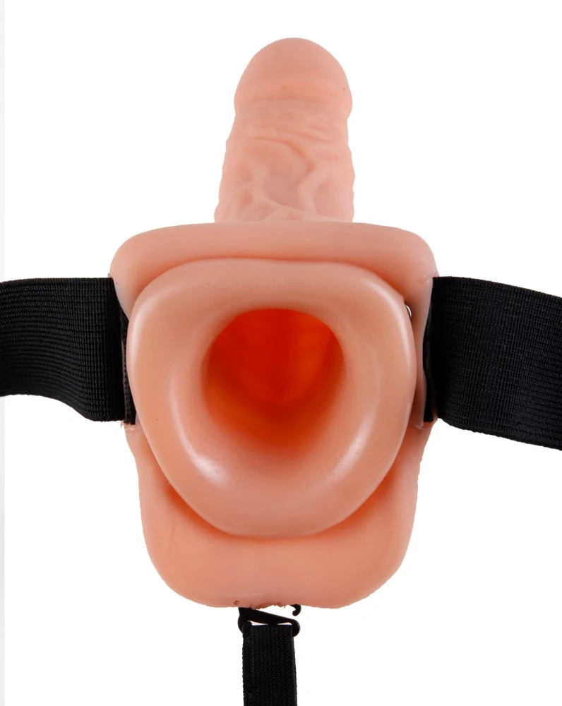 Holle dildo met verstelbaar harnas