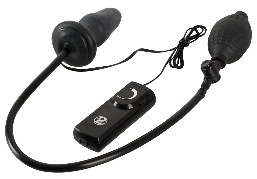 Opblaasbare vibrerende buttplug met pomp