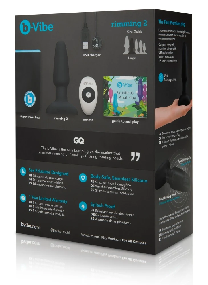 b-Vibe Rimming 2 anaalvibrator met afstandsbediening