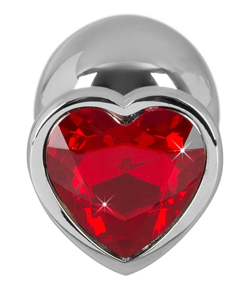 Diamond Anal Plug Medium met rood hart