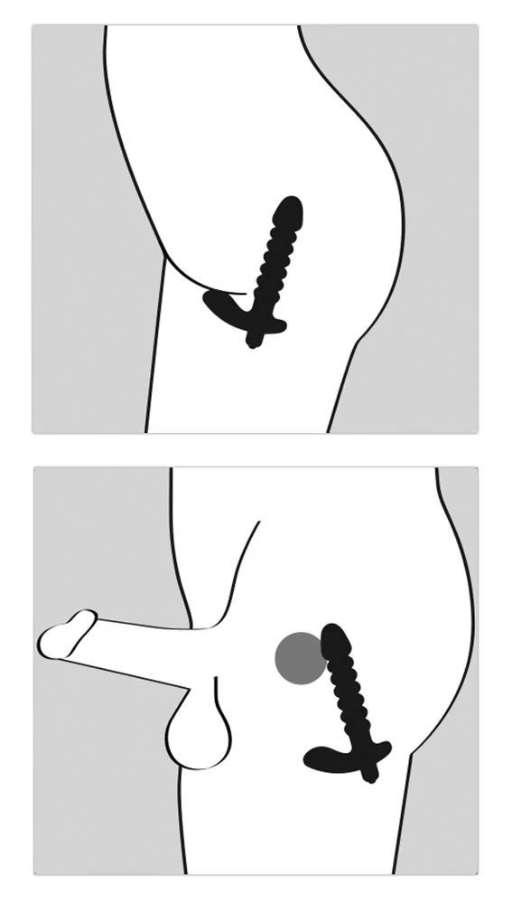 Gegroefde vibrator met stimulatie anker