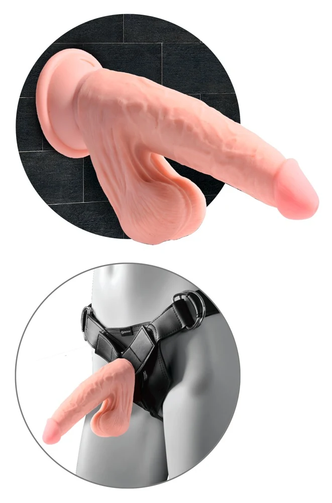 King Cock Plus Triple Density dildo met swingende ballen