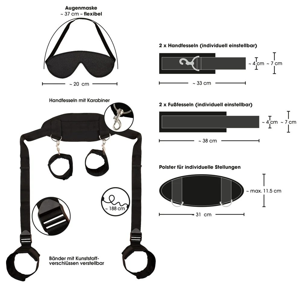 Bad Kitty full body bondage set met oogmasker