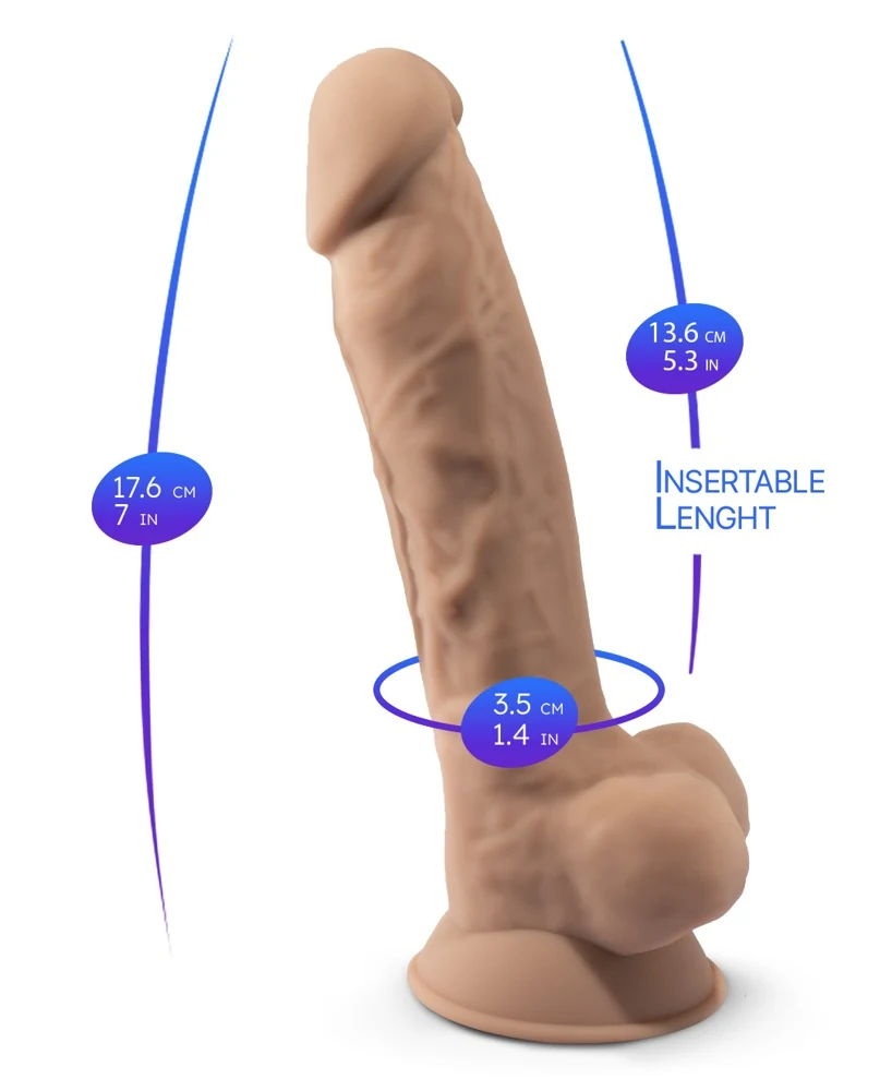 SILEXD siliconen dildo met geheugeneffect en zuigvoet