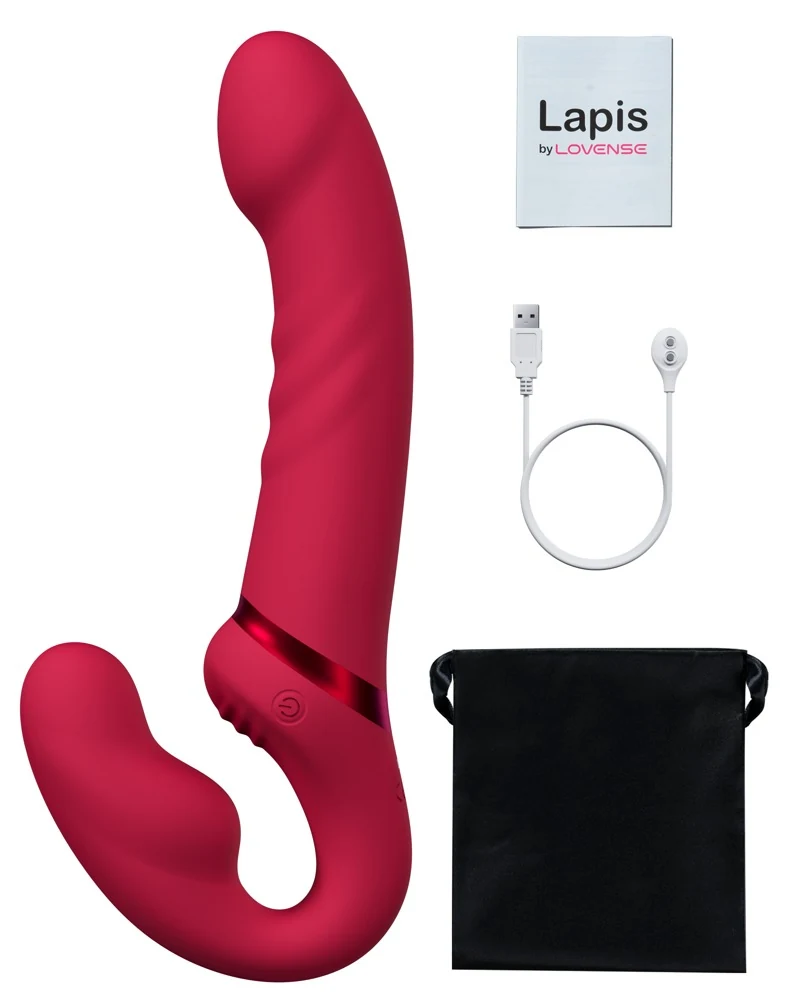 Lovense Lapis app controlled strapless strap-on