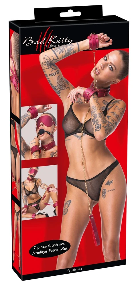 Bad Kitty 6-delige bondageset roze parelmoer-look
