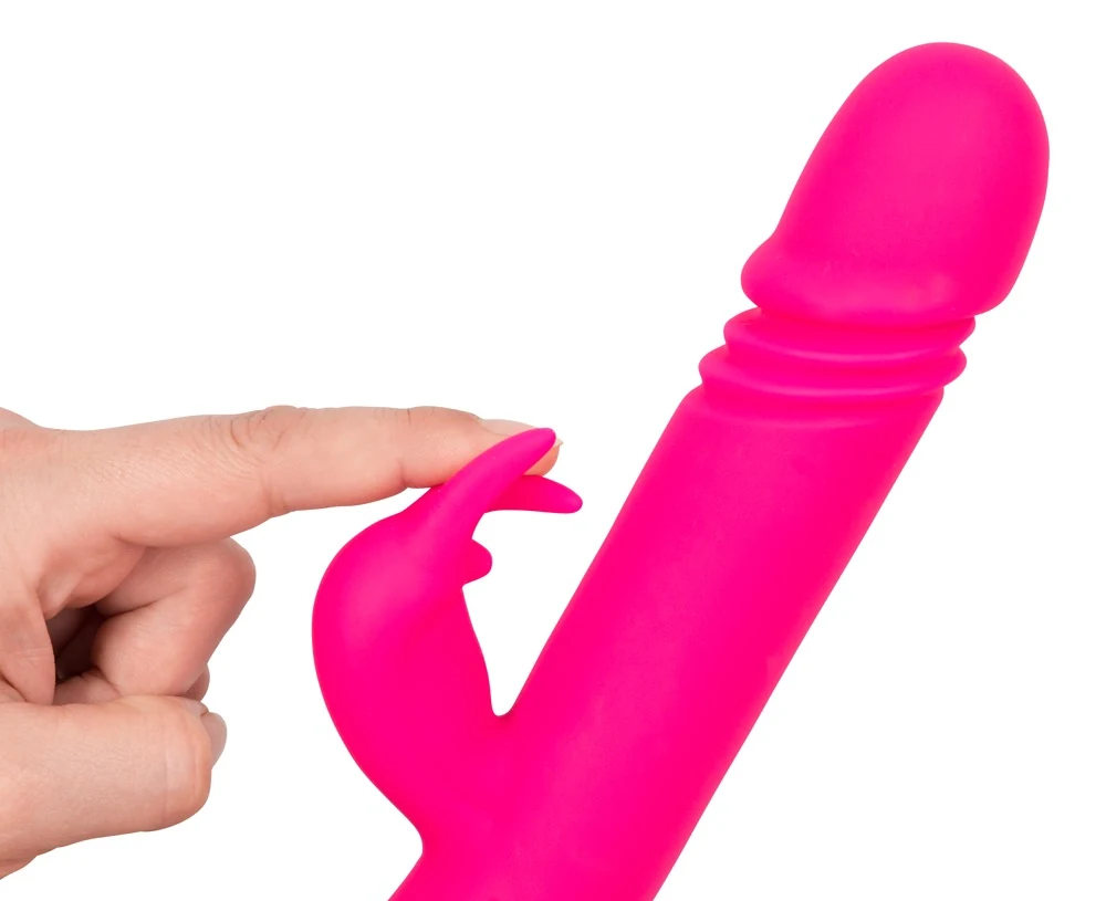 Rabbit vibrator met duw- en vibratiefunctie