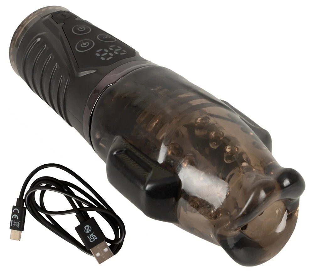 Zuigende masturbator met dubbele vibratie