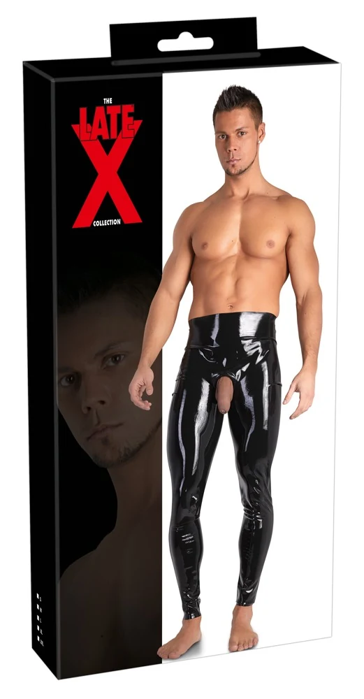 Latex legging met opening voor hem