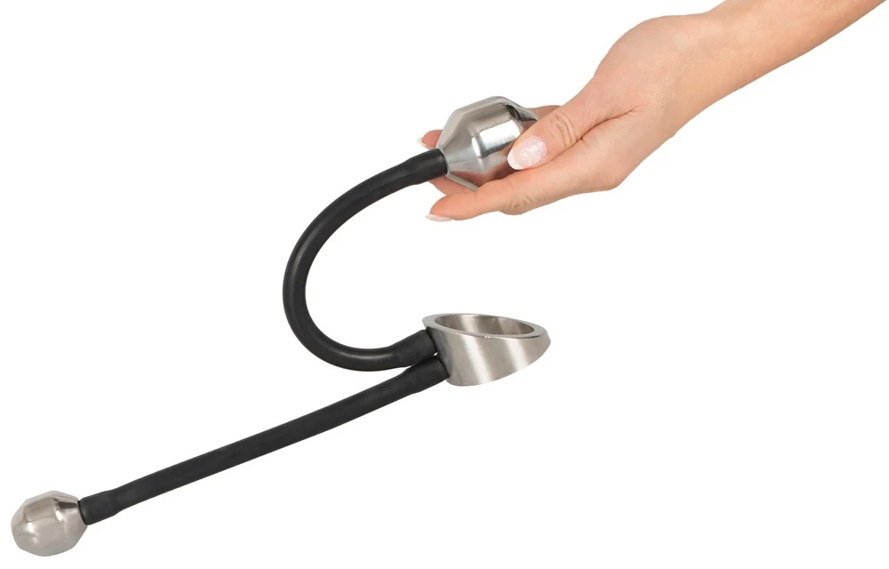 Metalen penisring met pluggewichten