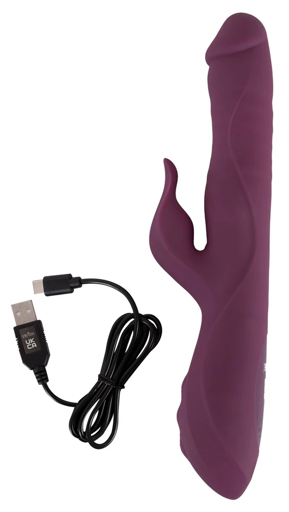 Javida rabbit vibrator met stoten en massagekralen