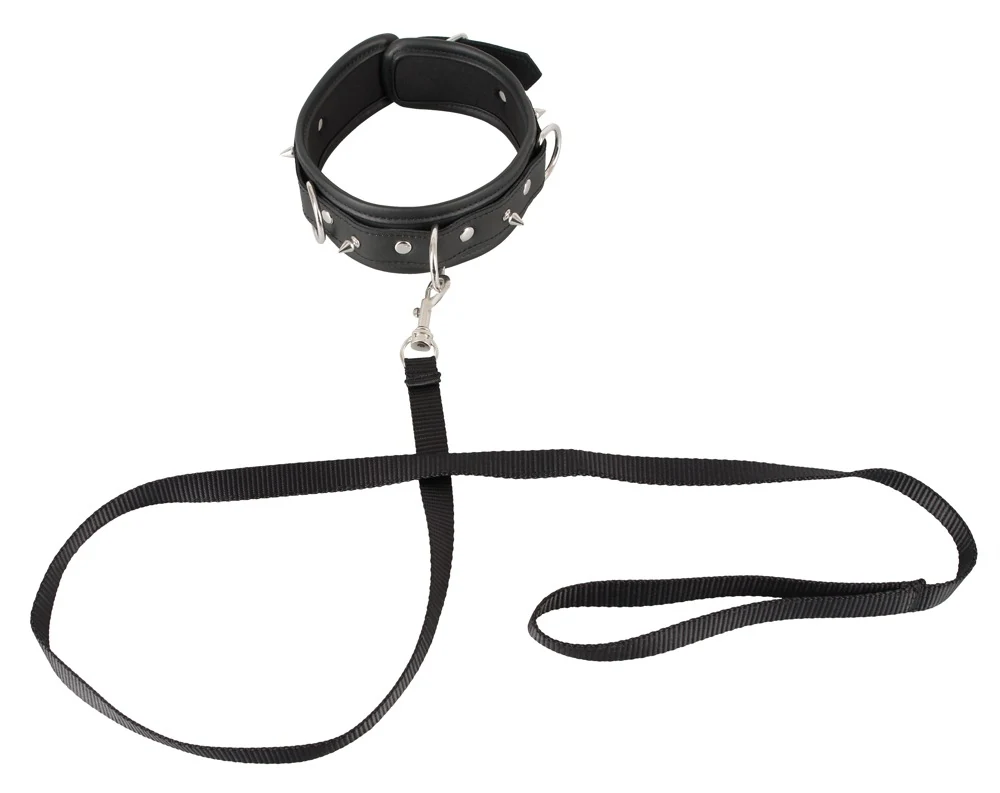 Lederlook nekmanchet met afneembare riem