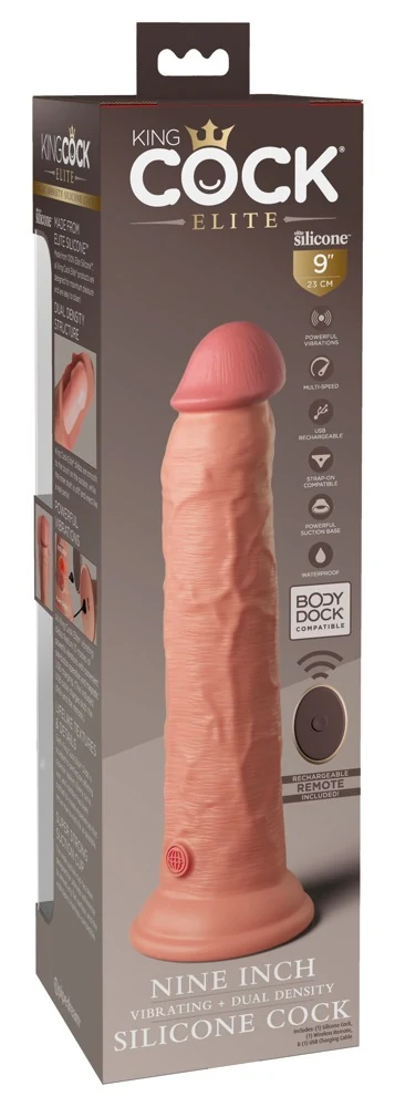 King Cock Elite Natural Vibrator met Afstandsbediening 24,8 cm