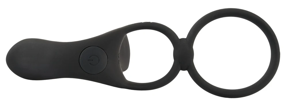Black Velvets couples vibrator met penis- en testikelring