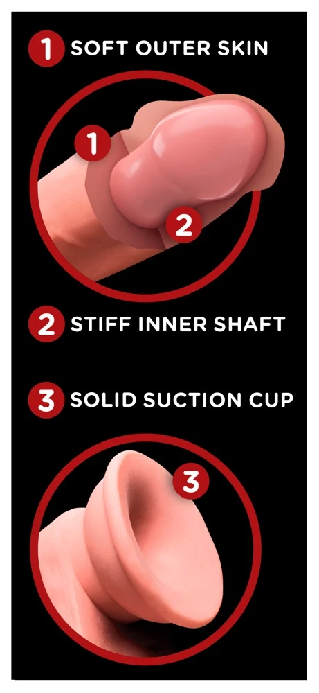Realistische dildo met zuigvoet 19,5 cm