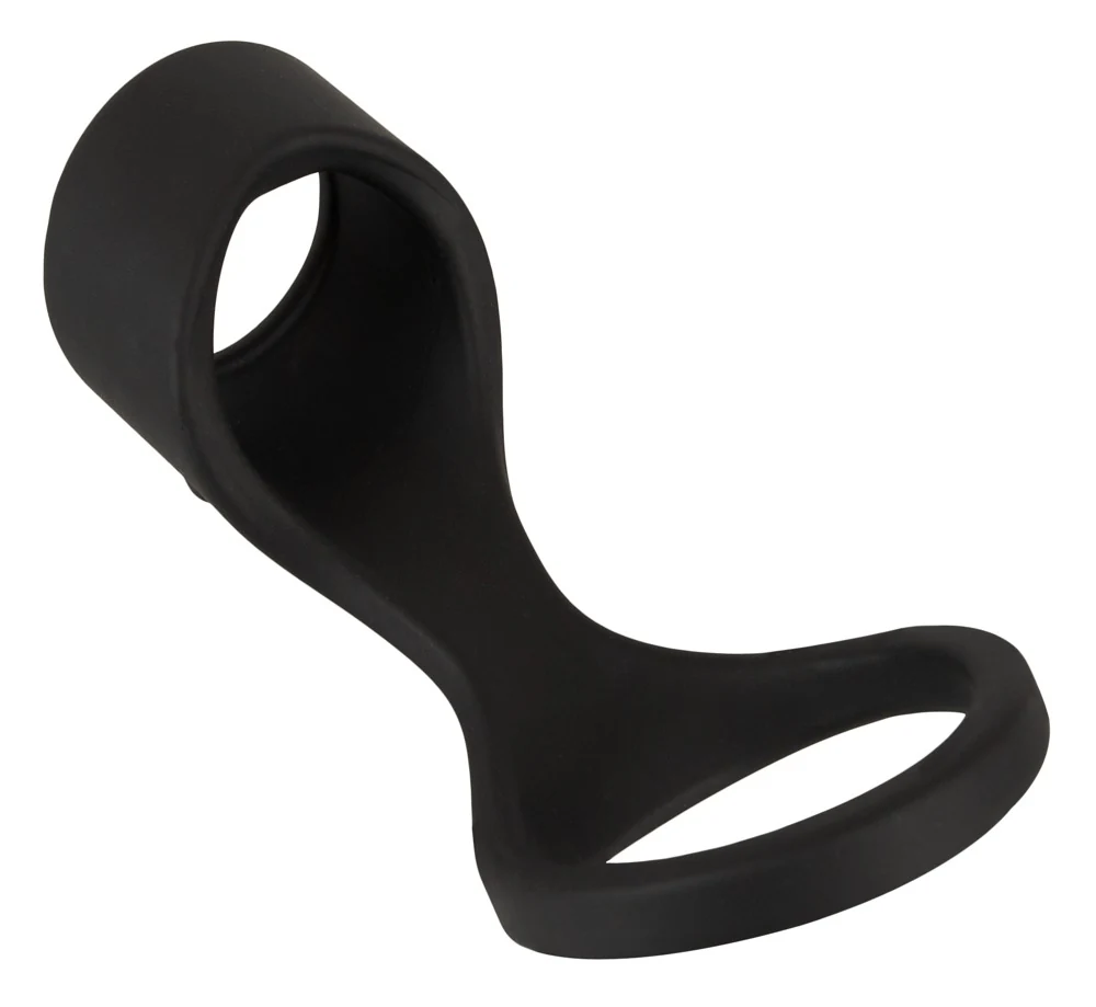 Erecto cock ring met ball stretcher siliconen