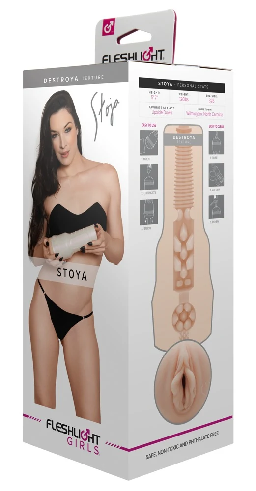 Stoya Destroya masturbator met superskin sleeve