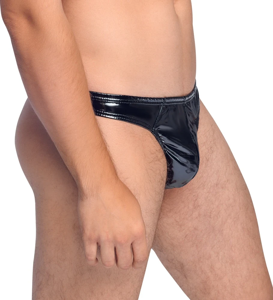 Black Level rio string van glanzend patent