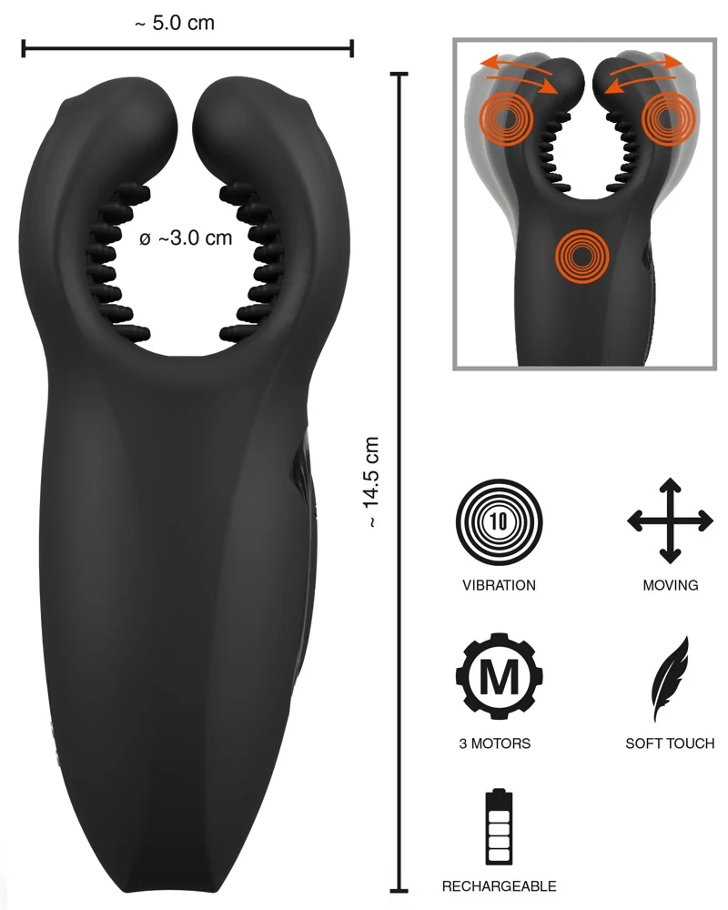 Rebel Man Wand met vibratie en bewegende vleugels