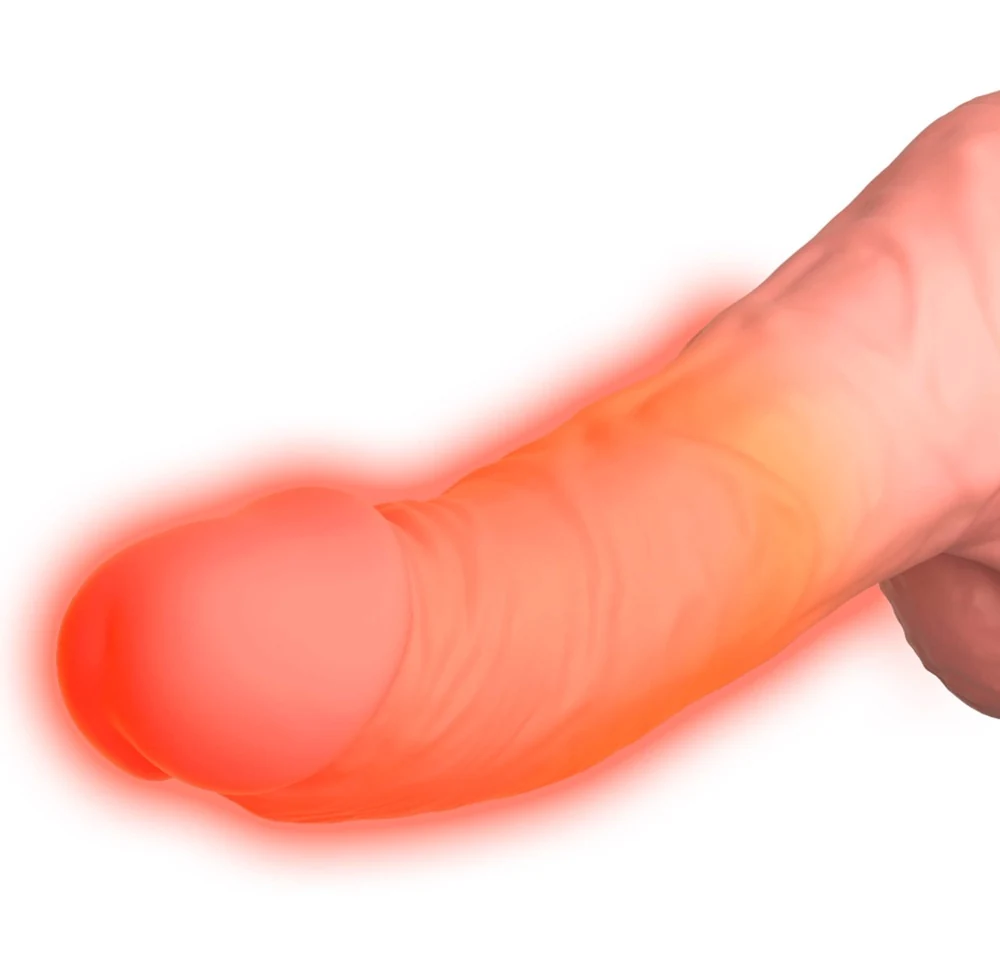 Levensechte penis vibrator met warmte en stootfunctie
