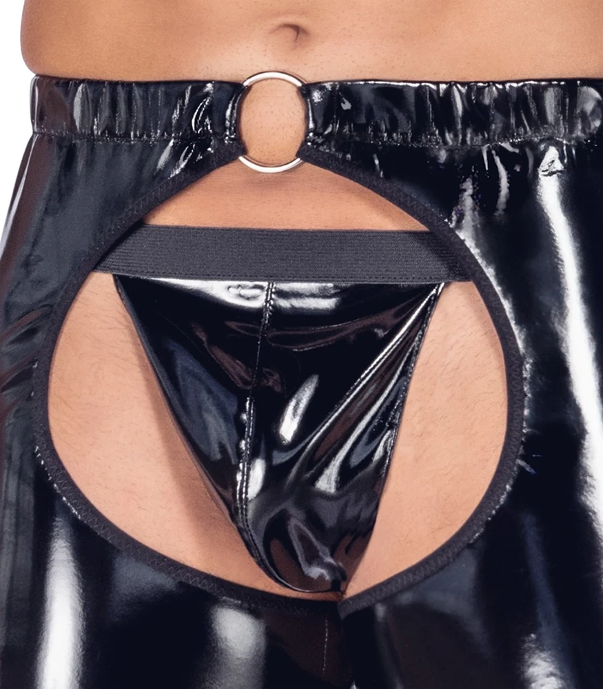 Black Level vinyl chaps met string
