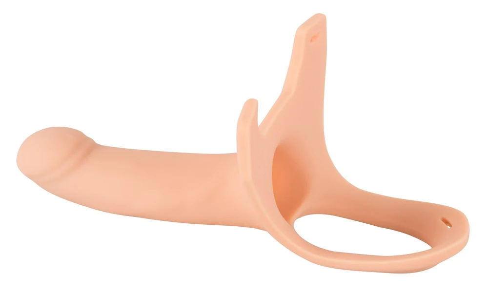 Penisverlenger met holle dildo en elastische band