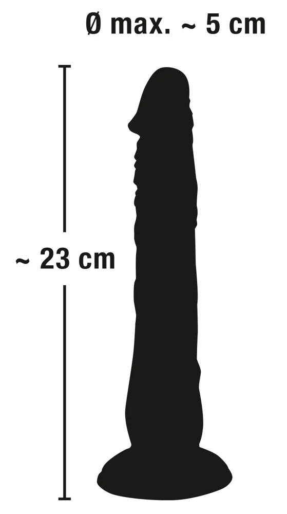 Realistische dildo met zuigvoet 18 cm