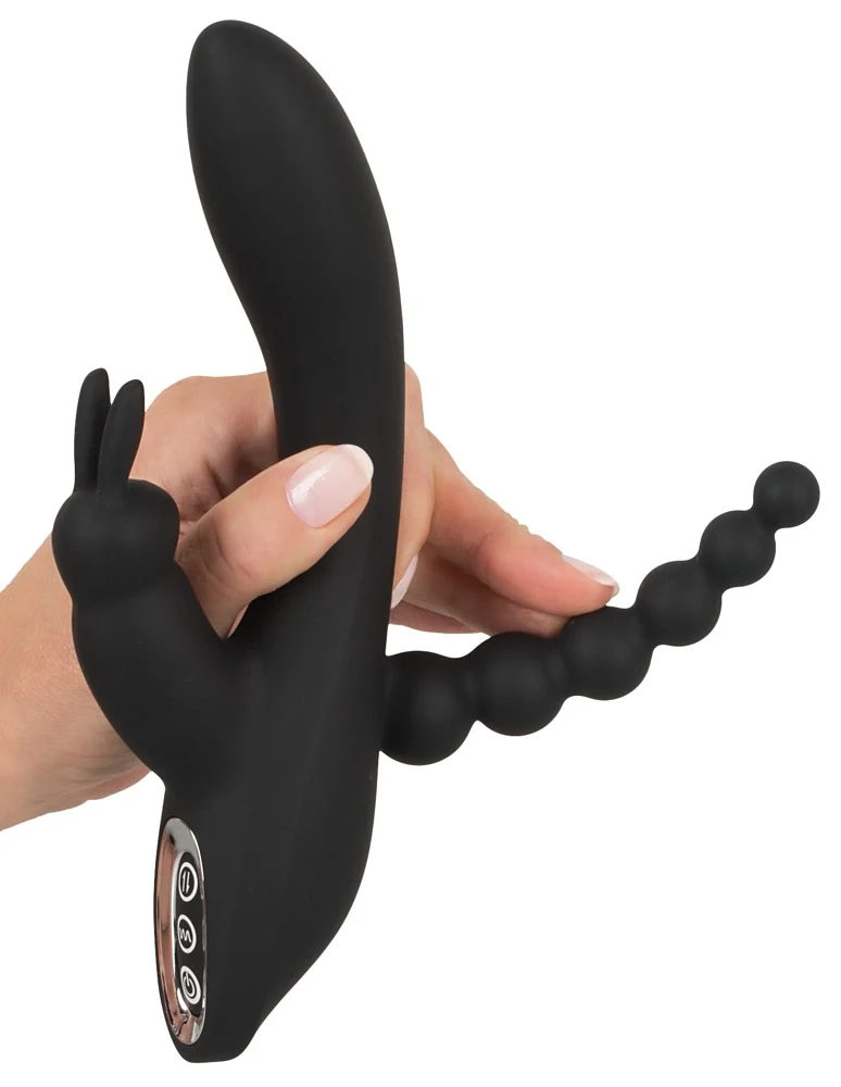 Rabbit vibrator met clitoris- en anusstimulator