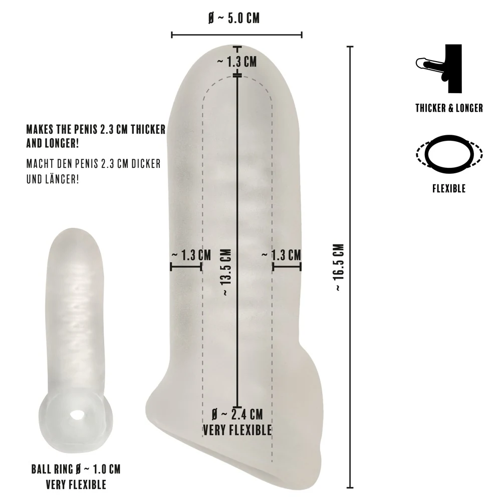 REBEL penissleeve met balring maat M