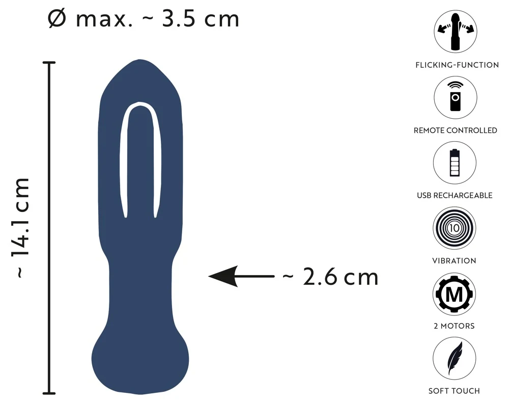 ANOS RC Flicking Tongue Butt Plug met Vibratie