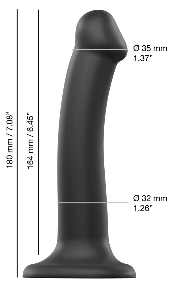 Dual Density Buigbare Dildo met Zuigvoet 18 cm