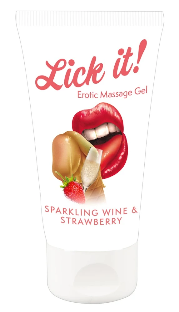 Lick it! massagegel aardbei & mousserende wijn 50 ml