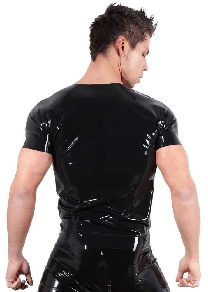 Zwart uniseks latex shirt