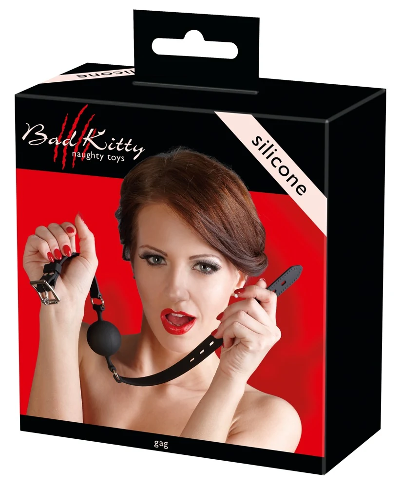 Zwarte silicone gag met luchtgaten