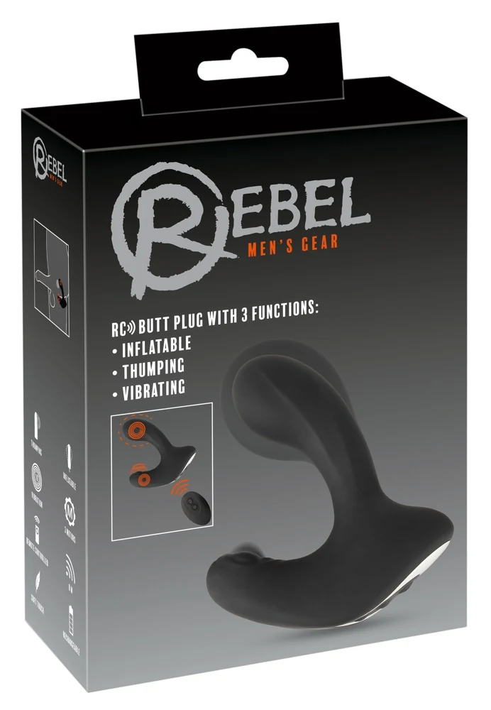 Rebel opblaasbare vibro anaalplug met afstandsbediening