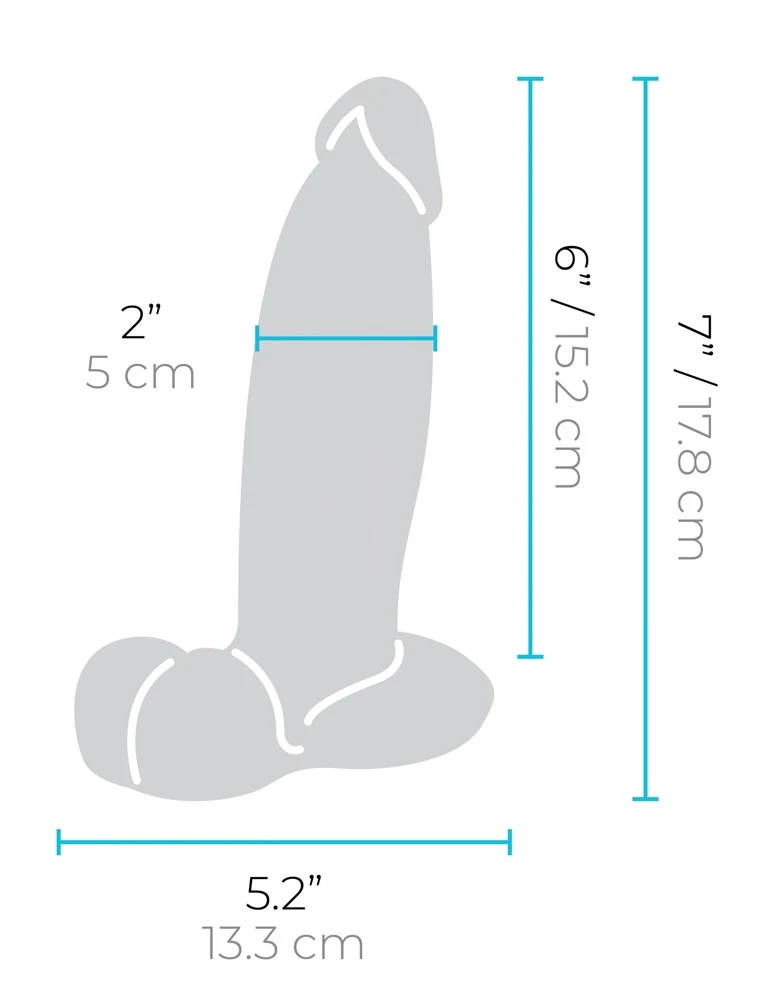 b-vibe natuurlijke dildo 7 inch girthy siliconen