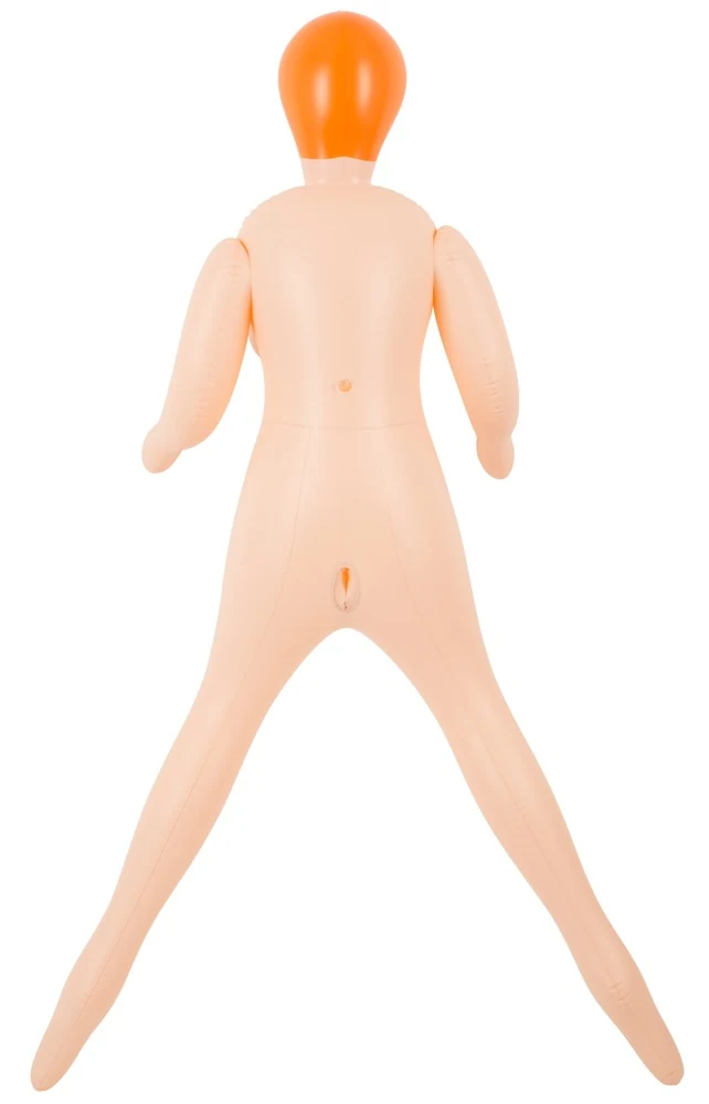 Blonde opblaasbare liefdespop van PVC 149 cm